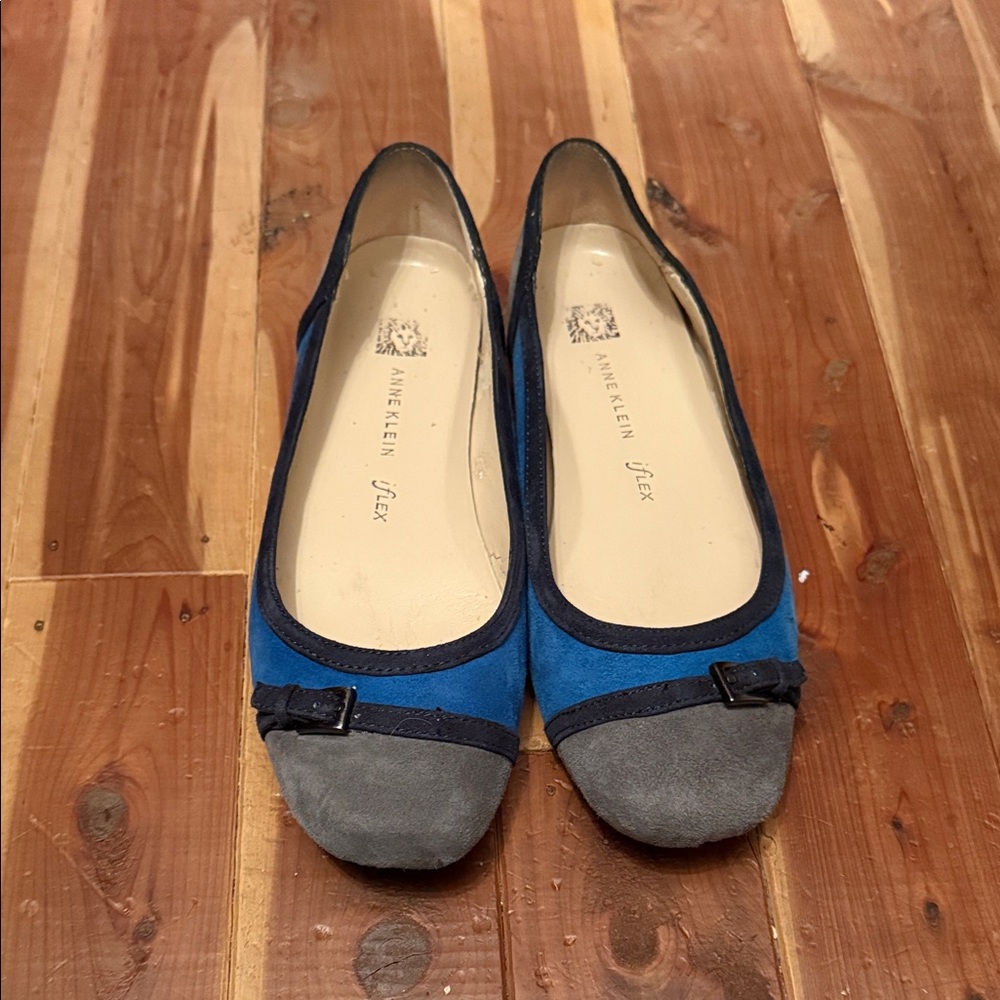 Anne Klein Blue and Gray Flats Size 6M